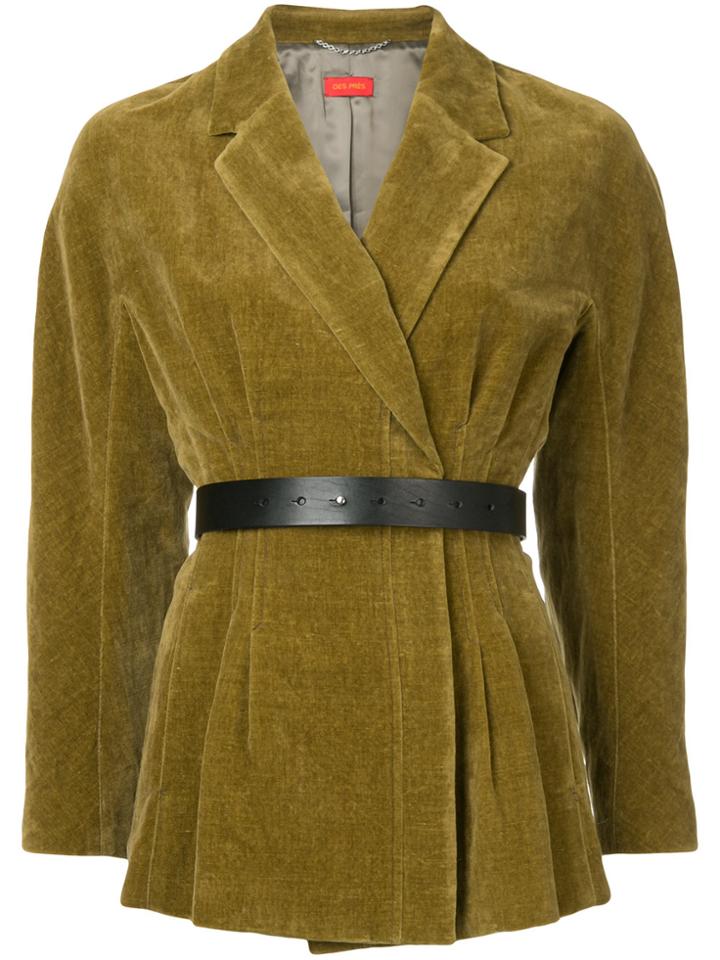 Des Prés Belted Blazer - Green