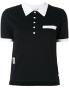 Thom Browne - Contrast Collar Polo Shirt - Women - Cotton - 40, Blue, Cotton