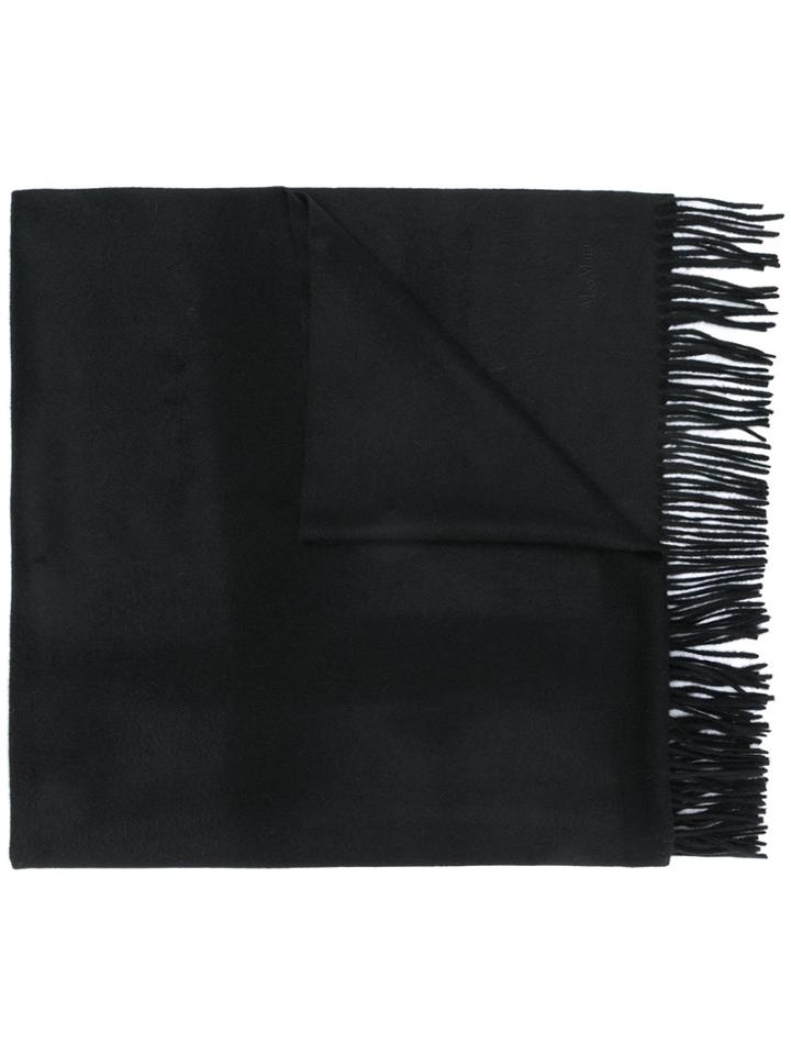 Max Mara Frayed Scarf - Black
