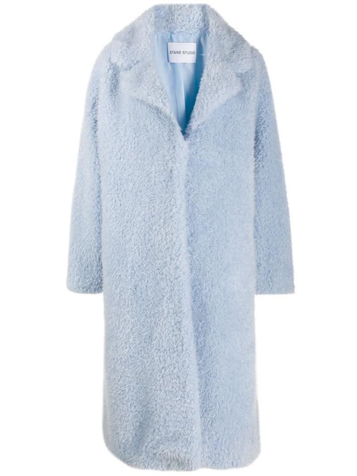 Stand Studio Clara Faux Fur Coat - Blue