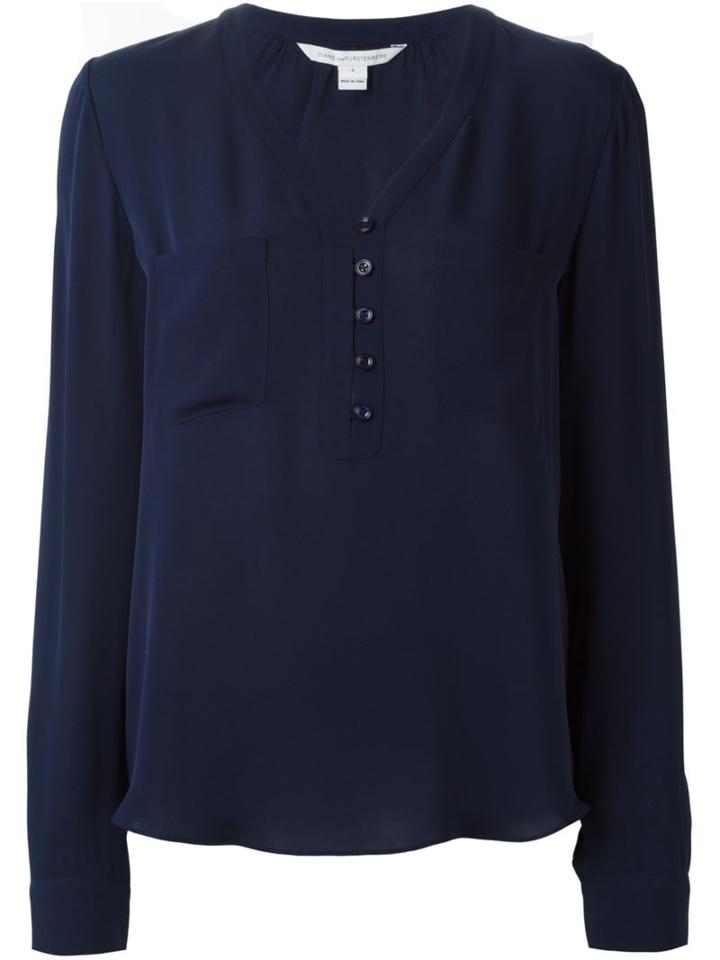 Diane Von Furstenberg Front Button Placket Top