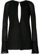 Jay Ahr Gold-tone Neck Slit Blouse