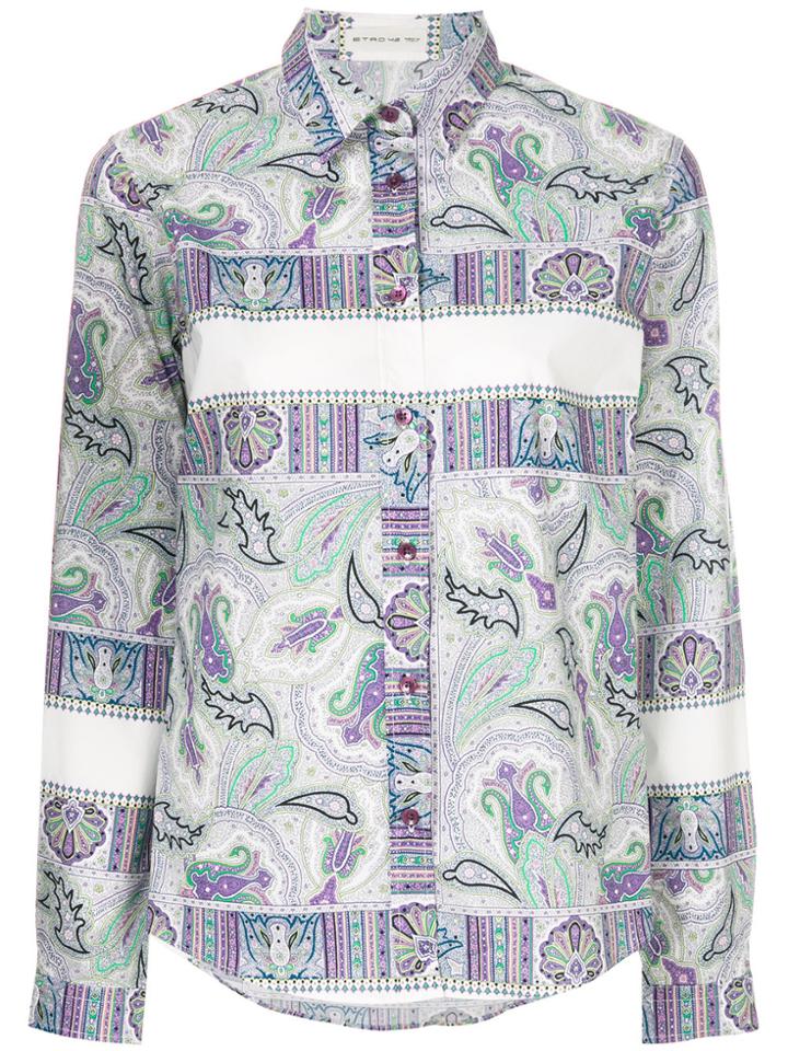 Etro Mixed Paisley Print Shirt - Pink & Purple