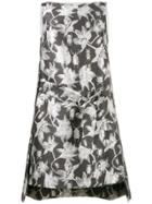 Osman Metallic Brocade Shift Dress - Grey