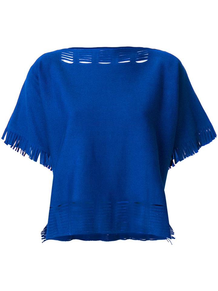Issey Miyake Perforated Knitted Top - Blue