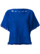 Issey Miyake Perforated Knitted Top - Blue