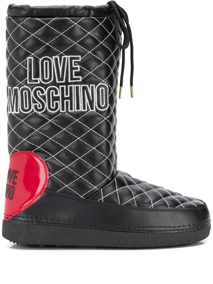Love Moschino Diamond Quilted Snow Boots - Black