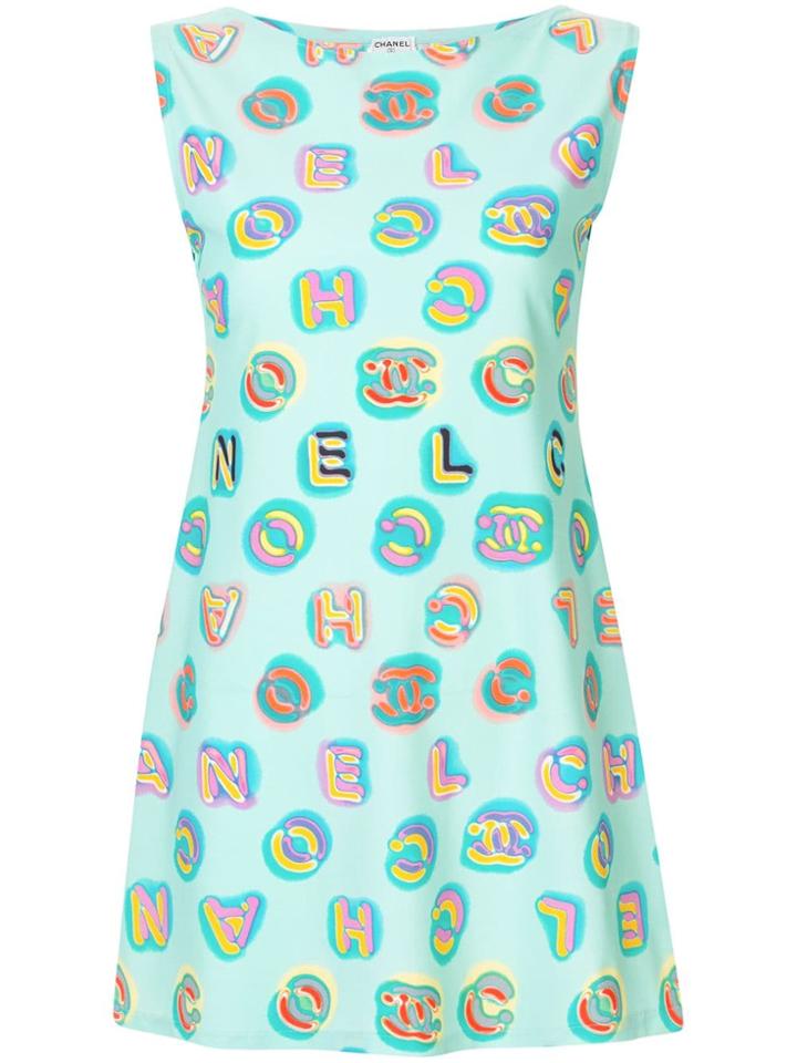 Chanel Pre-owned Cc Logos Sleeveless One Piece Dress - Blue