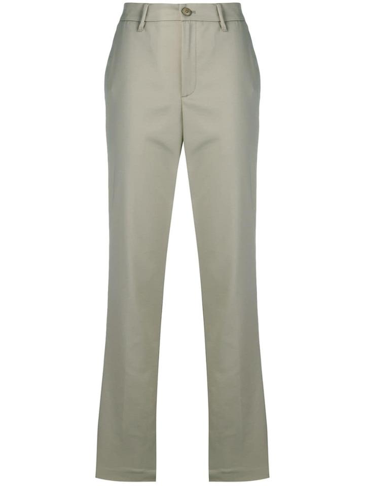 Closed Side Stripe Tailored Trousers - Green
