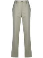Closed Side Stripe Tailored Trousers - Green