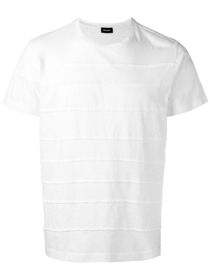 Diesel Panelled T-shirt, Men's, Size: Xl, White, Cotton