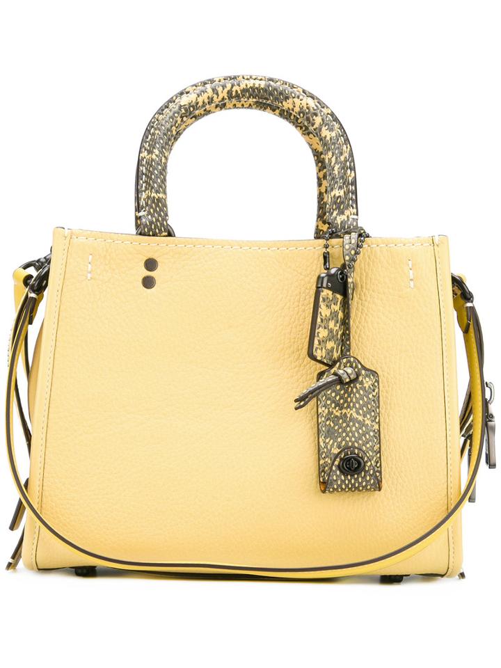 Coach Rogue 25 Tote, Women's, Yellow/orange, Cotton/leather