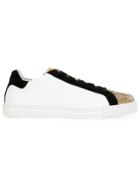 René Caovilla Contrast Lace Up Trainers - White