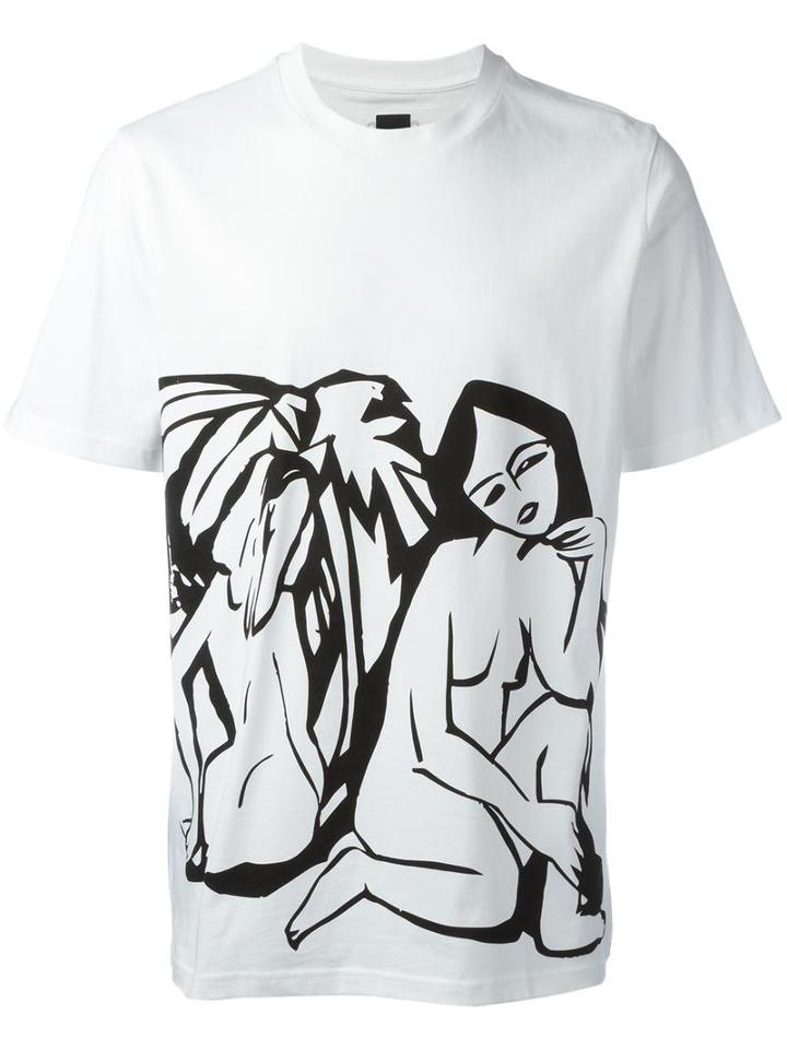 Oamc - Front Print T-shirt - Men - Cotton - Xs, White, Cotton