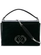 Dsquared2 Medium 'dd' Shoulder Bag, Women's, Black, Patent Leather/suede
