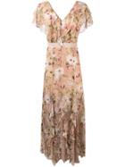 Alice+olivia Floral Print Gown - Nude & Neutrals