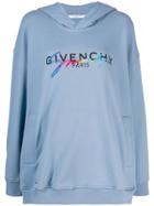 Givenchy Contrast Logo Hoodie - Blue