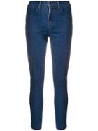 J Brand High Rise Cropped Skinny Jeans - Blue
