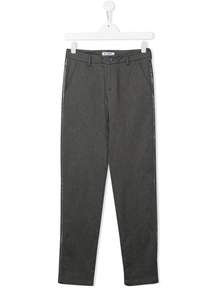 Dondup Kids Teen Tailored Frayed Seam Trousers - Grey