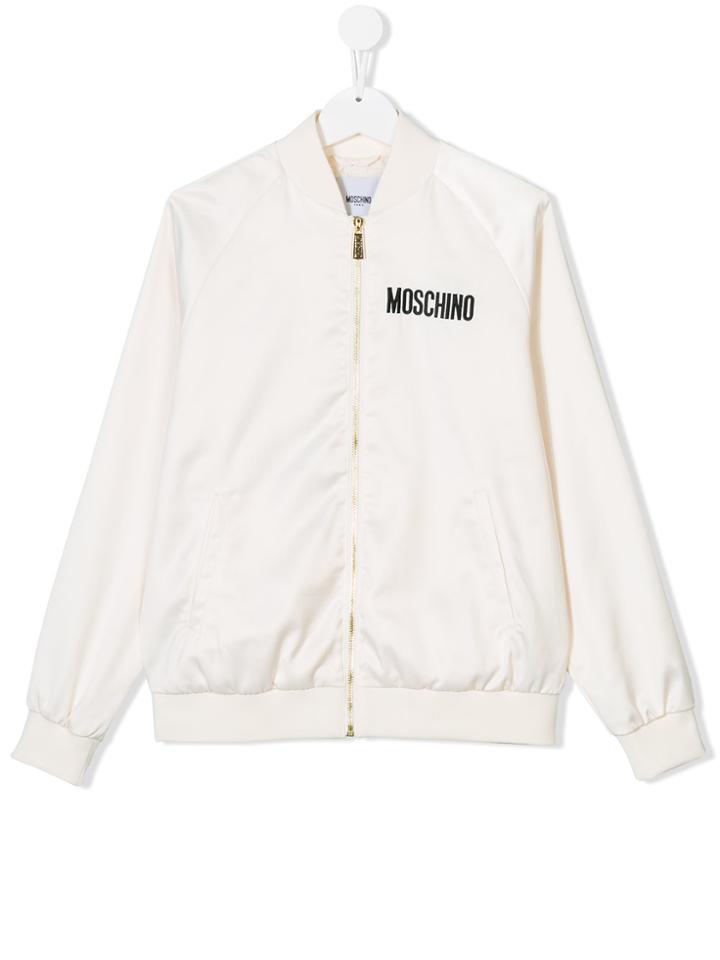 Moschino Kids Sequin Teddy Bear Bomber Jacket - Nude & Neutrals