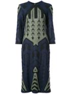 Yigal Azrouel Argyle Bell Sleeve Jacquard Dress - Green