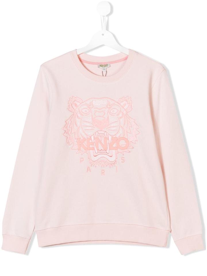 Kenzo Kids Teen Tiger Motif Sweatshirt - Pink & Purple
