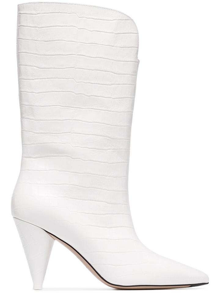 Attico Attco 90 Lthr Crco Prnt Mid Bt - White