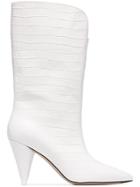 Attico Attco 90 Lthr Crco Prnt Mid Bt - White