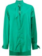 Aalto Asymmetric Shirt With Buckle Details - Green