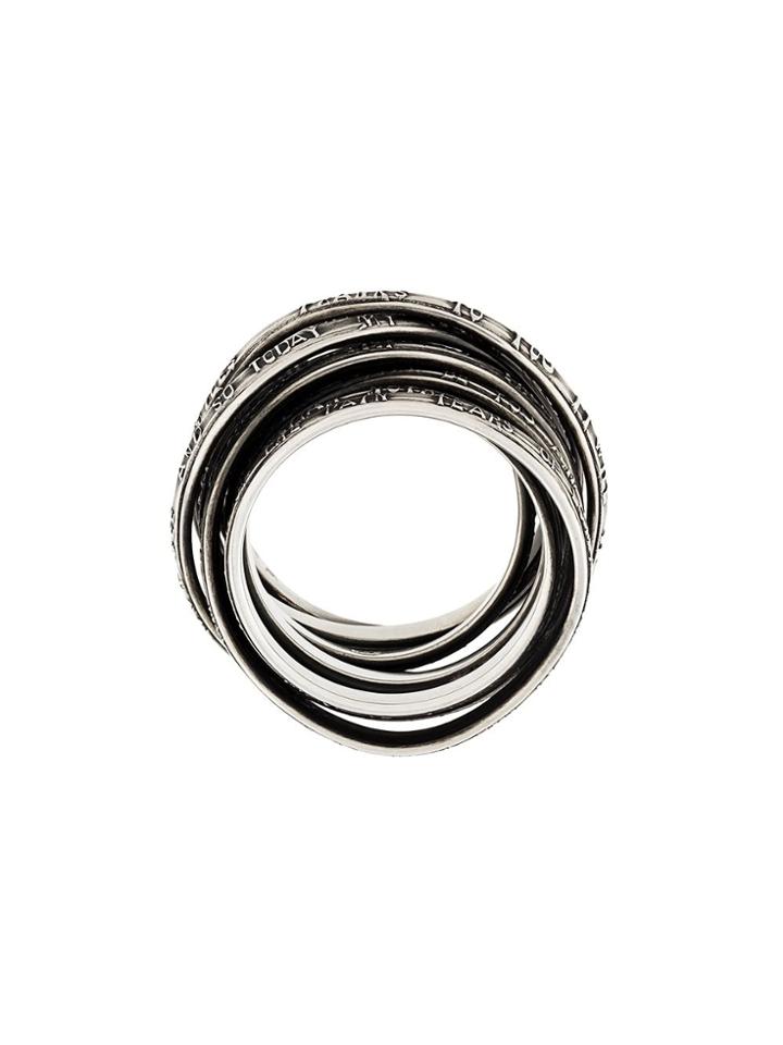Werkstatt:münchen Craved Text Detail Ring - Metallic