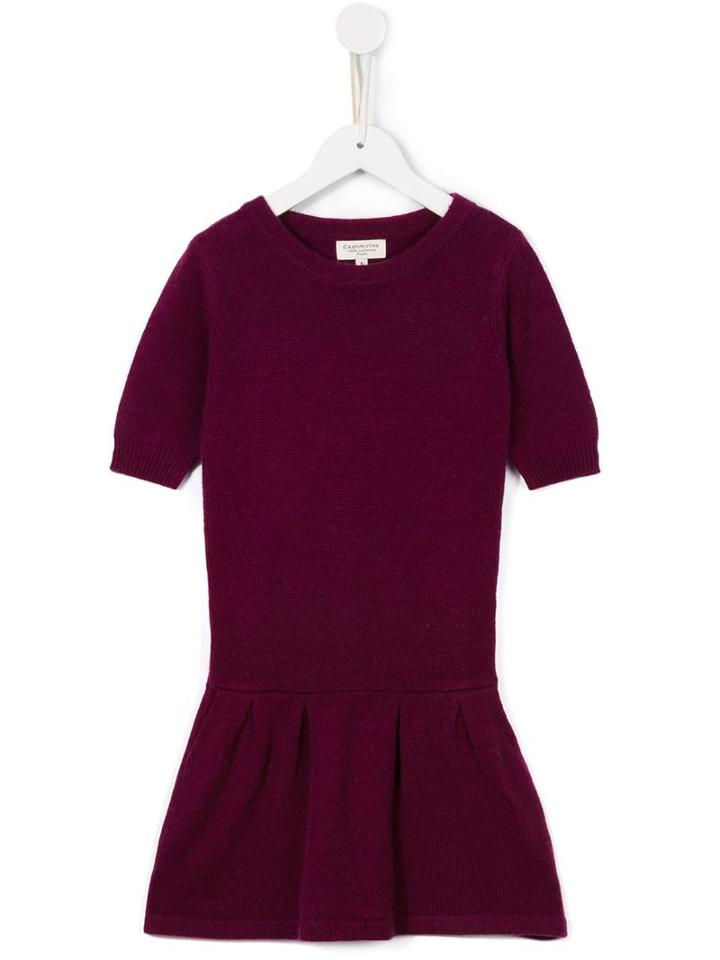 Cashmirino Flared Hem Knitted Dress, Girl's, Size: 6 Yrs, Pink/purple
