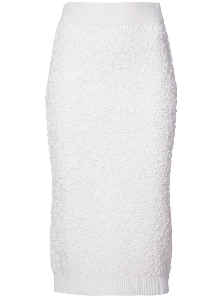 Michael Kors - Textured Skirt - Women - Polyester/viscose - L, Women's, White, Polyester/viscose