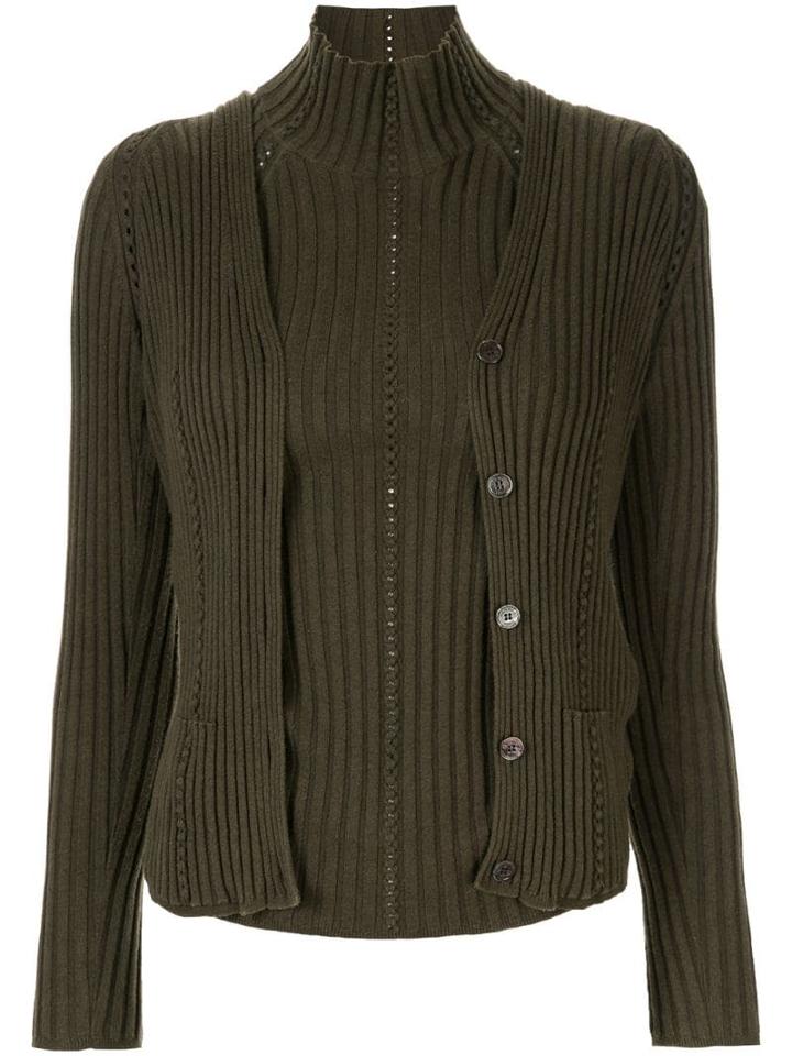 Hermès Pre-owned Ribbed-knit Twin Set - Green