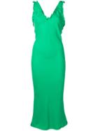Tibi Sleeveless Ruffle Dress - Green