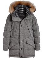 Burberry Detachable Fur Trim Hooded Puffer Jacket - Black