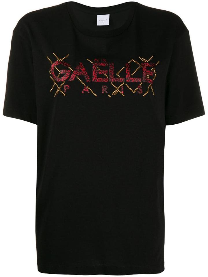 Gaelle Bonheur Printed Logo T-shirt - Black