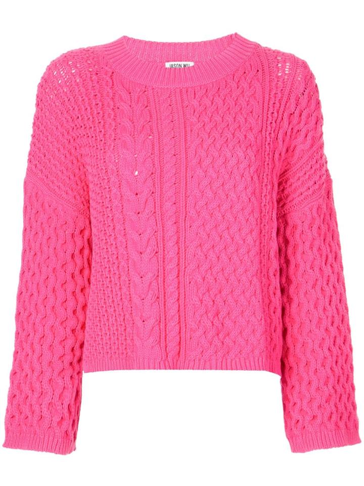 Jason Wu Long Sleeve Knitted Top - Pink