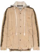 Greg Lauren Royal Hooded Cotton Work Jacket - Brown