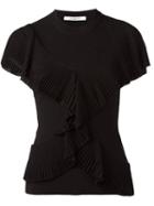 Givenchy Pleated Ruffle Top, Women's, Size: Xs, Black, Viscose/polyamide/spandex/elastane