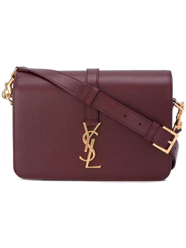 Medium Université Monogram Shoulder Bag, Women's, Red, Leather, Saint Laurent