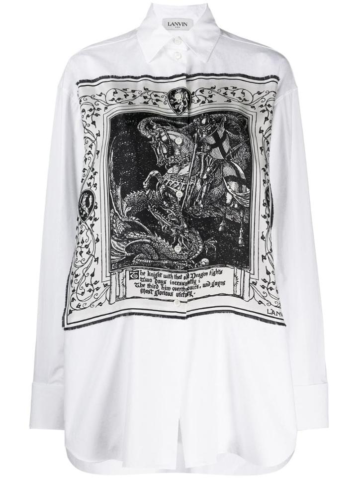Lanvin Saint Georges And The Dragon Print Shirt - White
