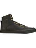 Versace Medusa Hi-top Sneakers, Men's, Size: 43, Black, Calf Leather/leather/rubber