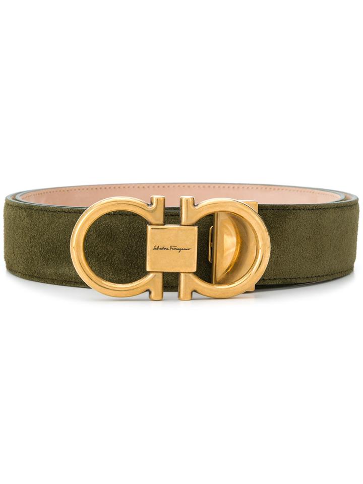 Salvatore Ferragamo Double Buckle Belt - Green