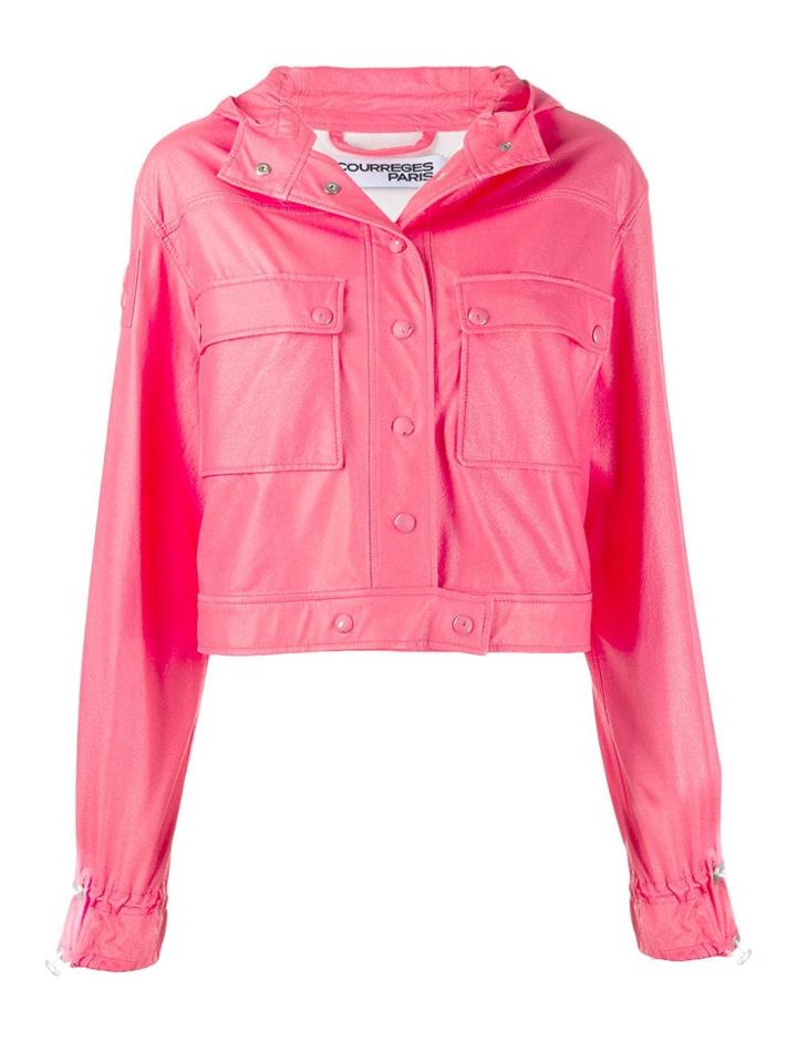 Courrèges Cropped Hooded Jacket - Pink
