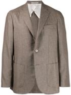 Barba Single-breasted Blazer - Brown