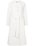 H Beauty & Youth Long Belted Coat - White