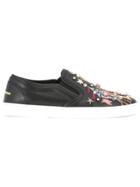 Dolce & Gabbana Castle Patch Slip-on Sneakers - Black