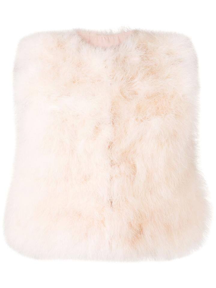 Red Valentino Cropped Feather Vest - Pink