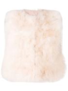 Red Valentino Cropped Feather Vest - Pink