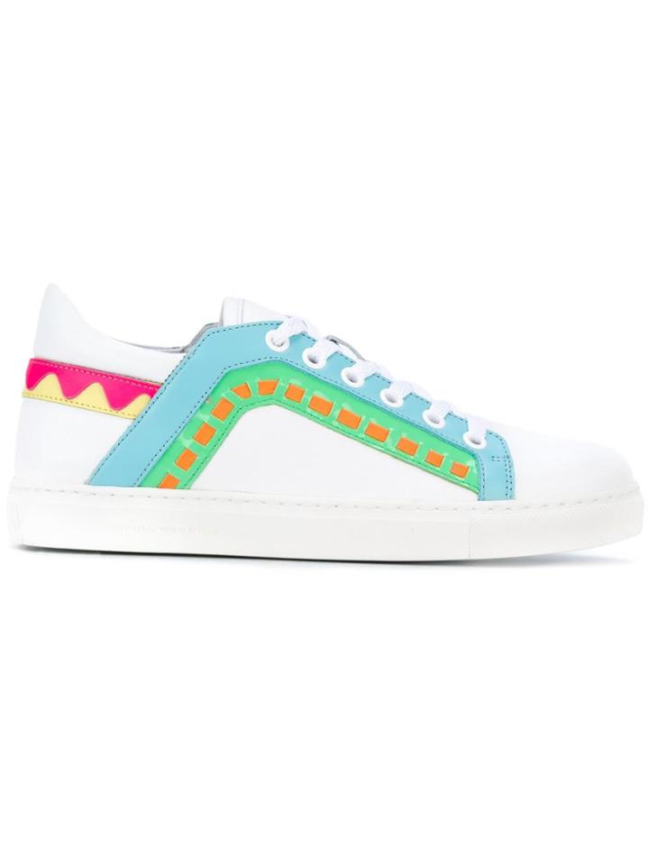 Sophia Webster Stripes Detail Lace-up Sneakers - White